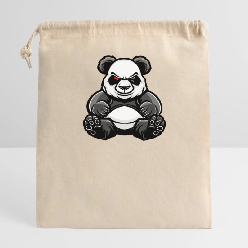 Panda Comic Closable cotton gift bag (14x20cm)