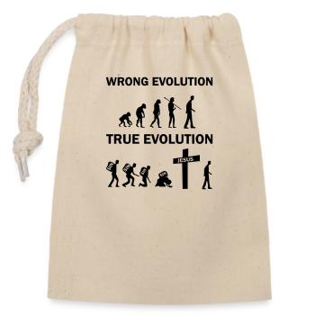true evolution jesus - Closable cotton gift bag (14x20cm) - nature - Front