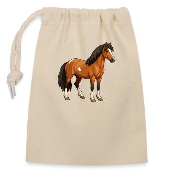 Moulinet New Forest Pony - Sac cadeau en coton avec cordon (14 x 20 cm) - nature - Devant