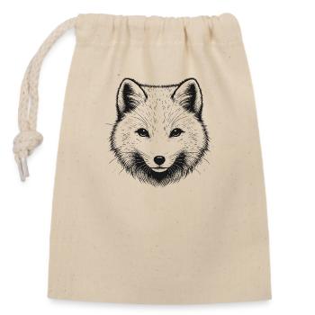 Polar fox - Closable cotton gift bag (14x20cm) - nature - Front