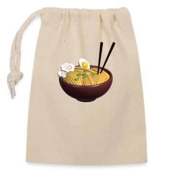 Ramen Schüssel - Verschließbarer Geschenkbeutel aus Baumwolle (14x20cm) - Natur - Vorne