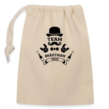 Équipe Groom 2025 - Sac cadeau en coton avec cordon (14 x 20 cm) - nature - Devant