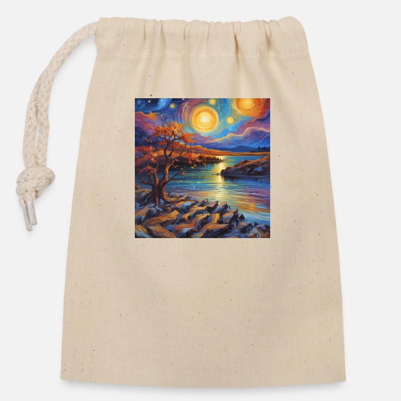Le bruit du soleil - Sac cadeau en coton avec cordon (14 x 20 cm) - nature