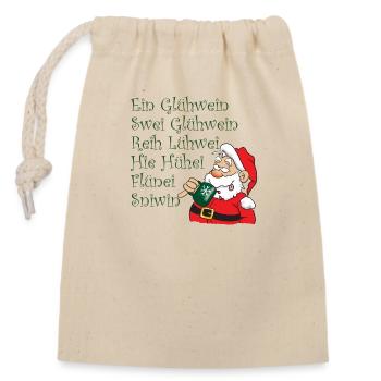 Gluehwein - Verschließbarer Geschenkbeutel aus Baumwolle (14x20cm) - Natur - Vorne