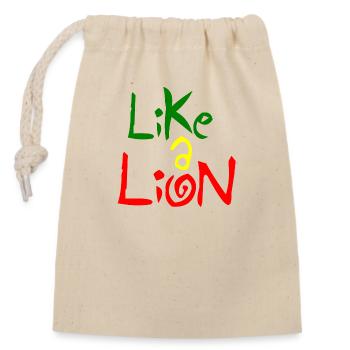 Comme un lion - Sac cadeau en coton avec cordon (14 x 20 cm) - nature - Devant