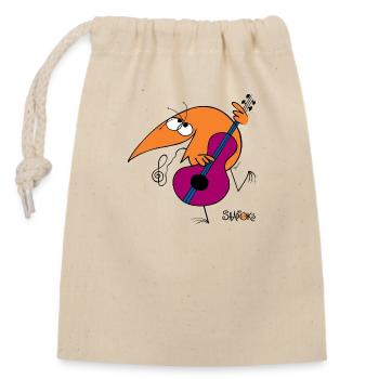 Shadok musicien - Sac cadeau en coton avec cordon (14 x 20 cm) - nature - Devant