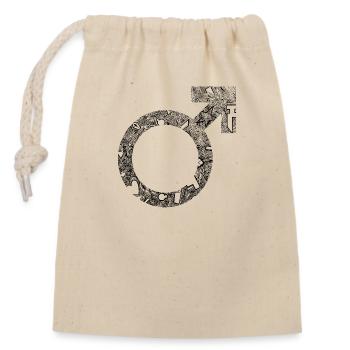 Main-d'œuvre - Sac cadeau en coton avec cordon (14 x 20 cm) - nature - Devant