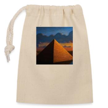 Great Pyramid - Closable cotton gift bag (14x20cm) - nature - Front