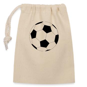Fussball - Verschließbarer Geschenkbeutel aus Baumwolle (14x20cm) - Natur - Vorne