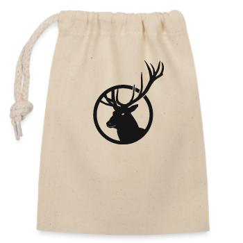 Deer - Closable cotton gift bag (14x20cm) - nature - Front