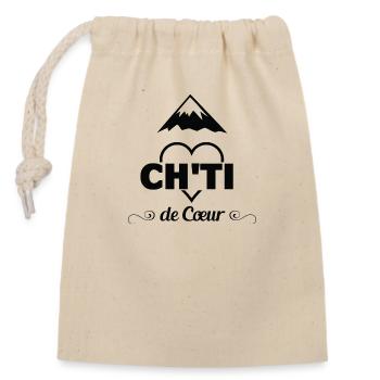 ch'ti de coeur cadeau - Sac cadeau en coton avec cordon (14 x 20 cm) - nature - Devant