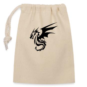 Black Dragon - Closable cotton gift bag (14x20cm) - nature - Front
