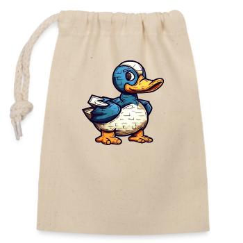 Little duckling in comic and cartoon look - Closable cotton gift bag (14x20cm) - nature - Front
