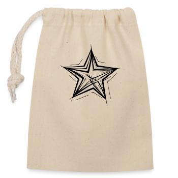 Étoile noble dessinée à la main - Sac cadeau en coton avec cordon (14 x 20 cm) - nature - Devant