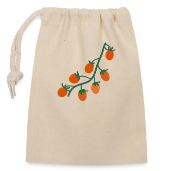 Tomates cerises2 - Sac cadeau en coton avec cordon (14 x 20 cm) - nature - Devant