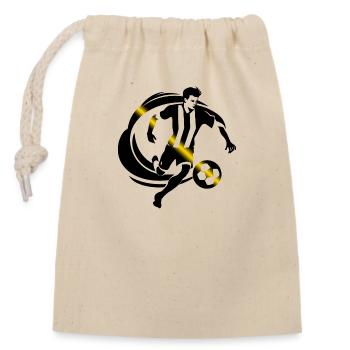 Footballer Black Yellow Foot - Closable cotton gift bag (14x20cm) - nature - Front
