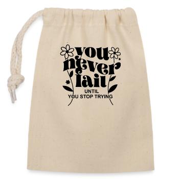 Tee-shirt positif - Sac cadeau en coton avec cordon (14 x 20 cm) - nature - Devant