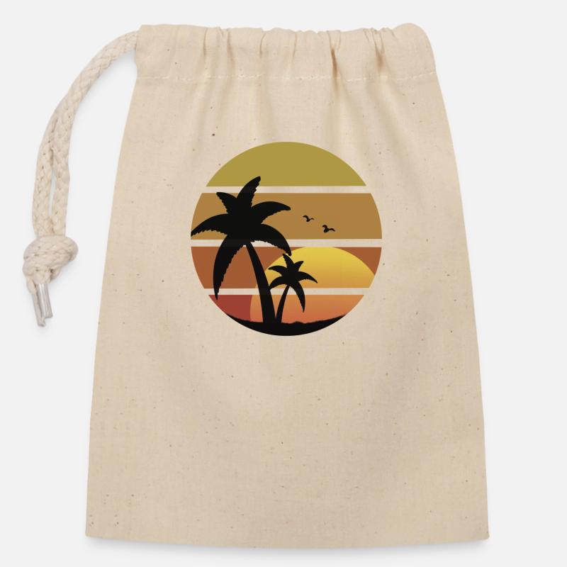 Paradise - Closable cotton gift bag (14x20cm) - nature