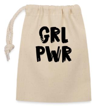 Girl-Power Girl-Power - Verschließbarer Geschenkbeutel aus Baumwolle (14x20cm) - Natur - Vorne