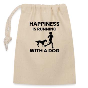 Marathon Running Jogging - Verschließbarer Geschenkbeutel aus Baumwolle (14x20cm) - Natur - Vorne