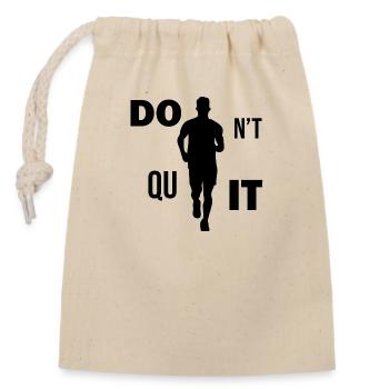 Marathon Running Jogging - Verschließbarer Geschenkbeutel aus Baumwolle (14x20cm) - Natur - Vorne