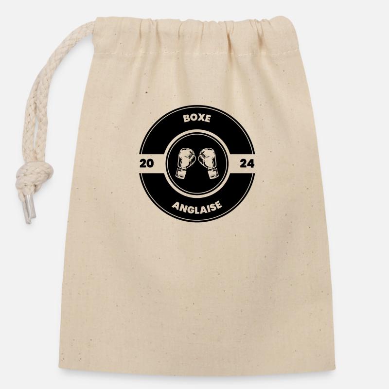 Gants Boxe Anglaise - Sac cadeau en coton avec cordon (14 x 20 cm) - nature
