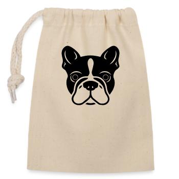 Bouledogue français - Sac cadeau en coton avec cordon (14 x 20 cm) - nature - Devant