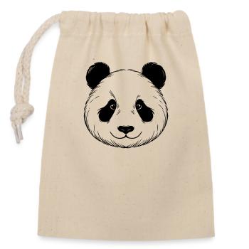 Panda - Verschließbarer Geschenkbeutel aus Baumwolle (14x20cm) - Natur - Vorne