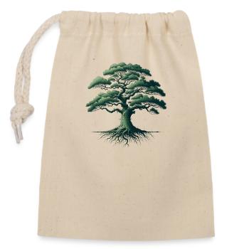 Baum - Verschließbarer Geschenkbeutel aus Baumwolle (14x20cm) - Natur - Vorne