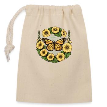 Papillon monarque - Sac cadeau en coton avec cordon (14 x 20 cm) - nature - Devant