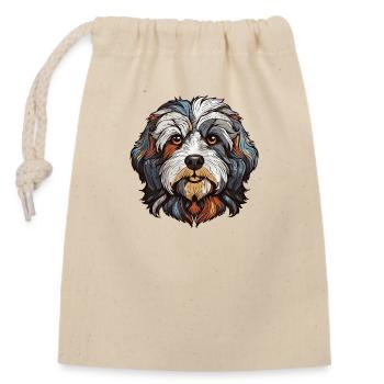Cute Dog - Closable cotton gift bag (14x20cm) - nature - Front