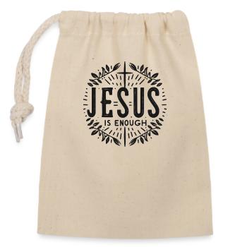 Jesus ist genug - Verschließbarer Geschenkbeutel aus Baumwolle (14x20cm) - Natur - Vorne