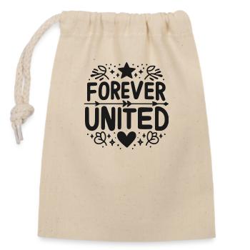 Forever United - Closable cotton gift bag (14x20cm) - nature - Front