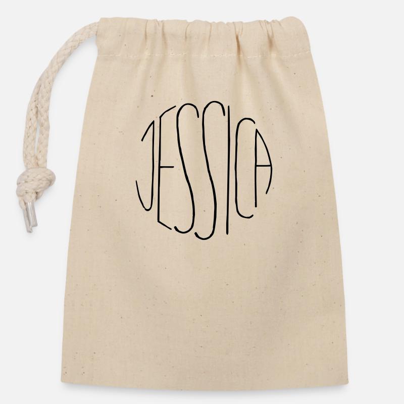 Jessica - Closable cotton gift bag (14x20cm) - nature
