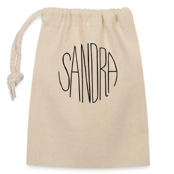 Sandra - Sac cadeau en coton avec cordon (14 x 20 cm) - nature - Devant