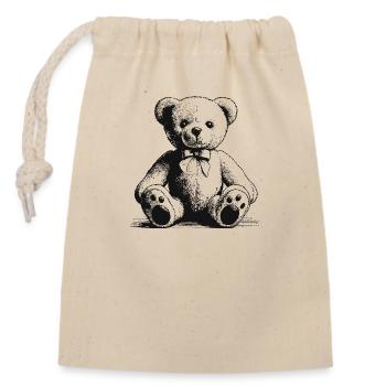 Teddy bear - Closable cotton gift bag (14x20cm) - nature - Front