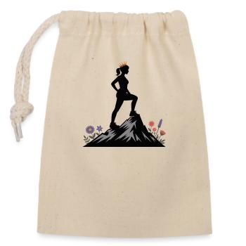 Summit Queen - Closable cotton gift bag (14x20cm) - nature - Front