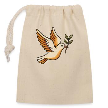 Dove of Peace - Closable cotton gift bag (14x20cm) - nature - Front