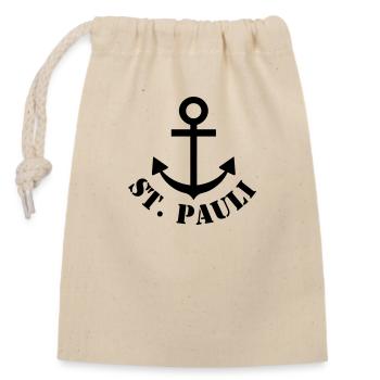 st. pauli - Closable cotton gift bag (14x20cm) - nature - Front