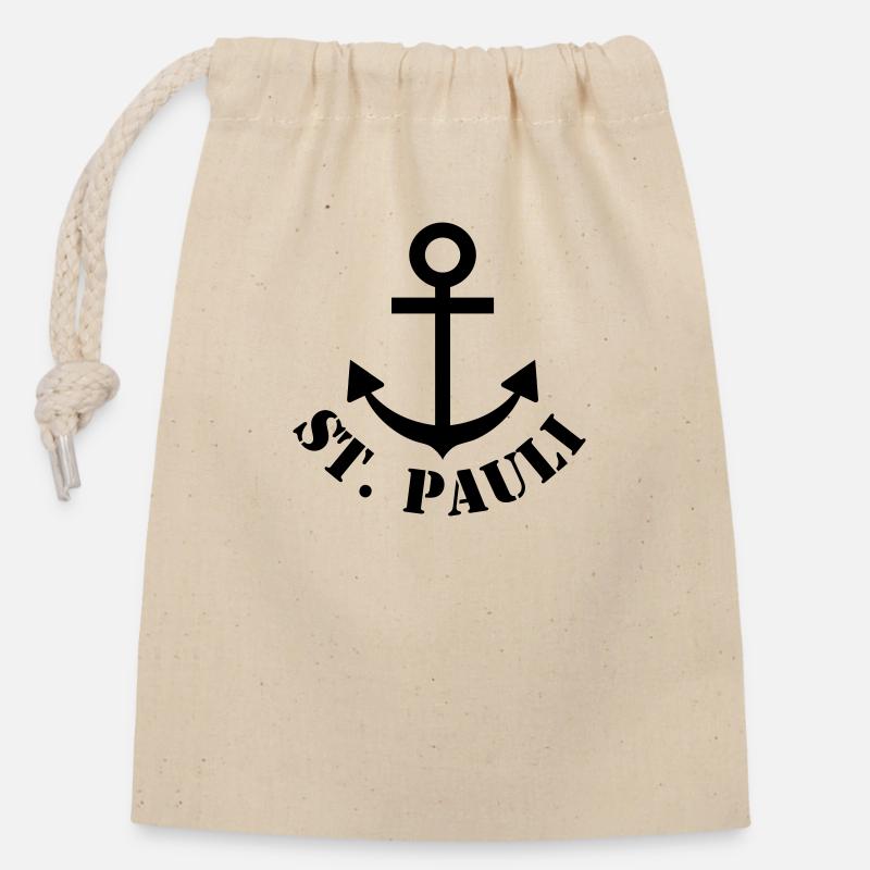st. pauli - Closable cotton gift bag (14x20cm) - nature