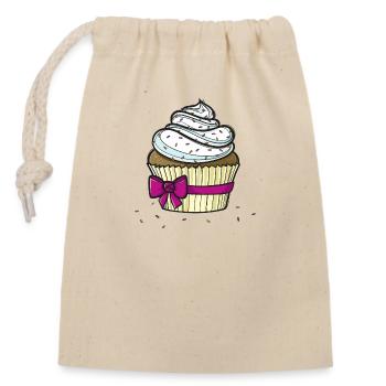 Sweet comic Cupcake - Verschließbarer Geschenkbeutel aus Baumwolle (14x20cm) - Natur - Vorne
