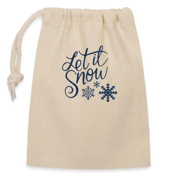 Let it snow - Verschließbarer Geschenkbeutel aus Baumwolle (14x20cm) - Natur - Vorne