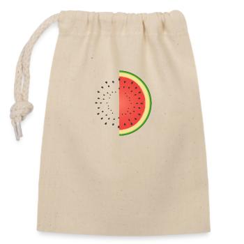 watermelon - Closable cotton gift bag (14x20cm) - nature - Front
