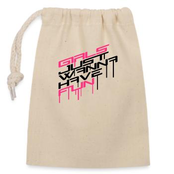 graffiti stempel tropfen girls just wanna have fun - Verschließbarer Geschenkbeutel aus Baumwolle (14x20cm) - Natur - Vorne