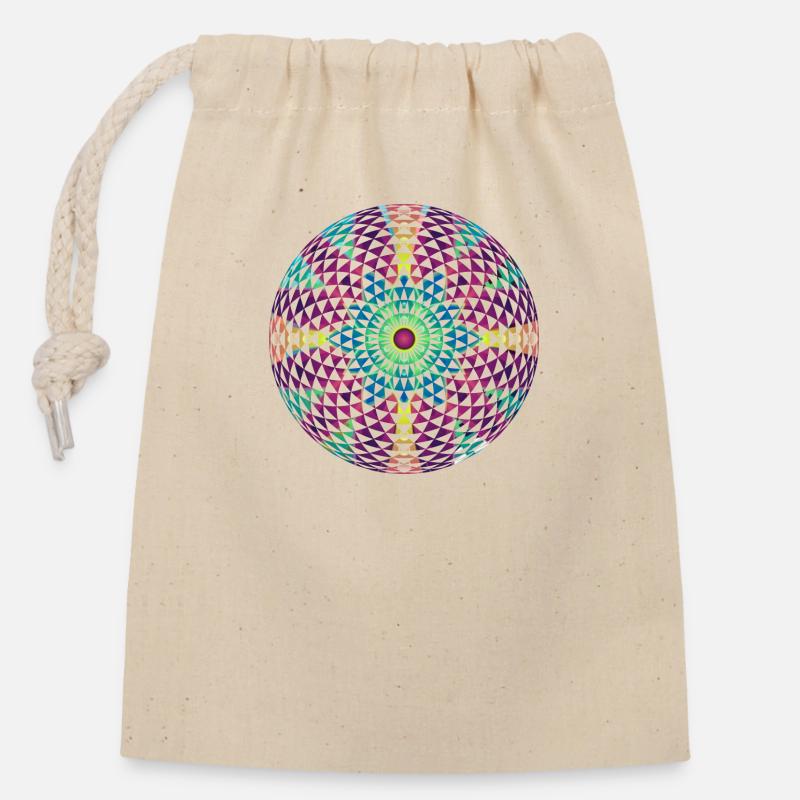 Mandala - Closable cotton gift bag (14x20cm) - nature