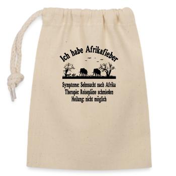 I love Africa - Safari travel gift - Closable cotton gift bag (14x20cm) - nature - Front