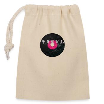 vinyle - Sac cadeau en coton avec cordon (14 x 20 cm) - nature - Devant