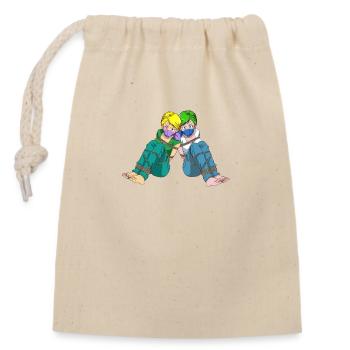 MANGA ZWILLINGE GIRLS GEFESSELT ULTRA HÜBSCH - Verschließbarer Geschenkbeutel aus Baumwolle (14x20cm) - Natur - Vorne
