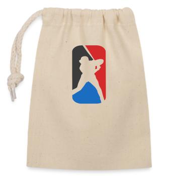 baseball - Closable cotton gift bag (14x20cm) - nature - Front