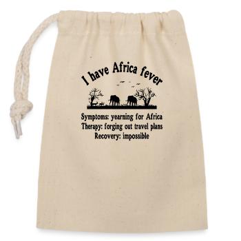 I have Africa fever - I love Africa - Safari - Closable cotton gift bag (14x20cm) - nature - Front